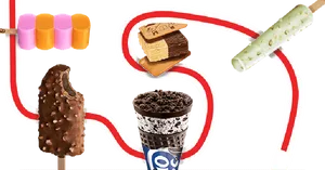 Assorted Frozen Desserts Collage PNG image