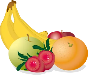 Assorted Fruit Selection Illustration
