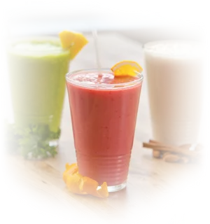 Assorted Fruit Smoothies Variety PNG image