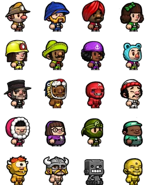 Assorted Game Characters Spritesheet PNG image