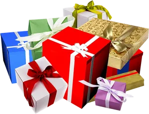 Assorted Gift Boxes Collection PNG image