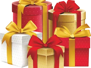 Assorted Gift Boxeswith Bows PNG image