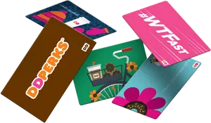 Assorted Gift Cards Display PNG image