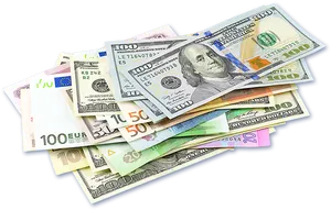 Assorted Global Currencies PNG image