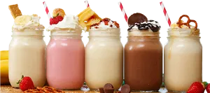 Assorted Gourmet Milkshakes PNG image