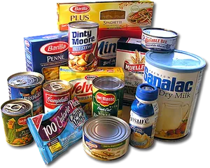 Assorted Grocery Items Collection PNG image