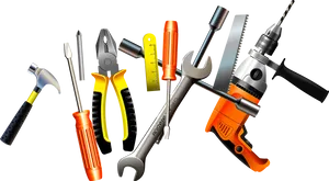 Assorted Hand Tools Collection PNG image