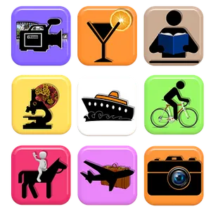 Assorted Hobby Icons Set