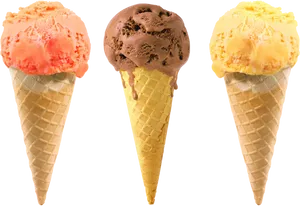 Assorted Ice Cream Cones PNG image