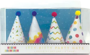 Assorted Itty Bitty Party Hats Packaged PNG image
