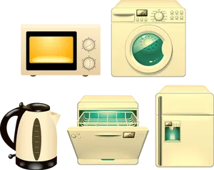 Assorted Kitchen Appliances Vector PNG image