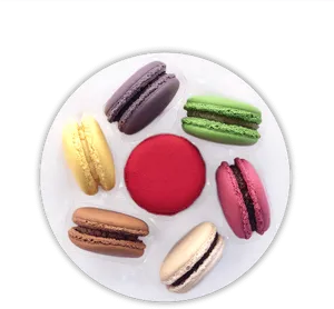 Assorted Macaronson Plate PNG image