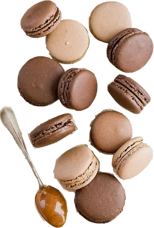 Assorted Macaronswith Caramel Filling PNG image