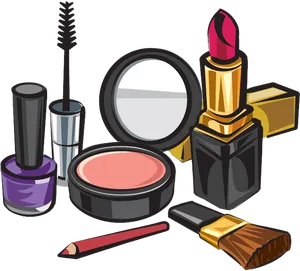 Assorted Makeup Products Illustration PNG image