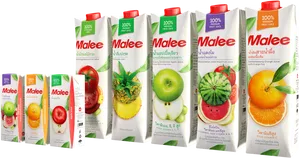 Assorted Malee Fruit Juices Packaging PNG image