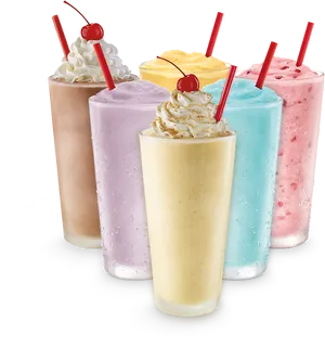 Assorted Milkshakes Variety PNG image