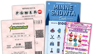 Assorted Minnesota Lottery Tickets PNG image
