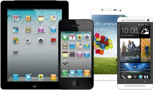 Assorted Mobile Devices Display PNG image