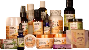 Assorted Natural Skincare Products PNG image
