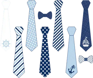 Assorted Nautical Ties Collection PNG image