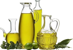 Assorted Olive Oil Bottles PNG image