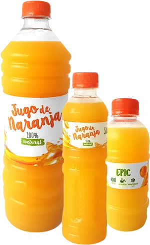 Assorted Orange Juice Bottles PNG