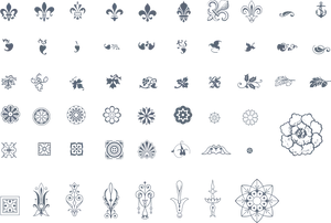 Assorted Ornament Vectors Collection PNG image