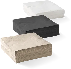Assorted Paper Napkins Stacks PNG