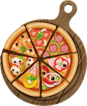 Assorted Pizza Slices Clipart PNG image