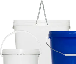 Assorted Plastic Buckets PNG image