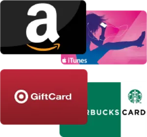 Assorted Popular Gift Cards PNG image