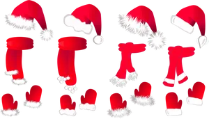Assorted Santa Hatsand Accessories PNG image