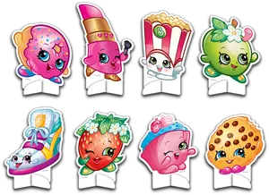 Assorted Shopkins Characters PNG image