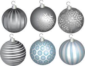 Assorted Silver Christmas Ornaments
