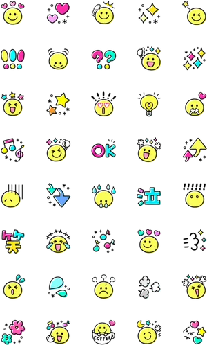 Assorted Smiley Emojis Collection PNG image