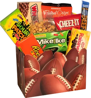 Assorted Snack Selection Football Box PNG image