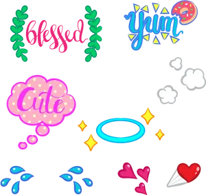 Assorted Snapchat Stickers Collection PNG image