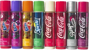 Assorted Soda Flavored Lip Balms PNG image