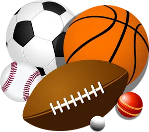 Assorted Sports Balls Clipart PNG image