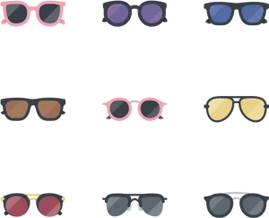 Assorted Sunglasses Collection PNG image