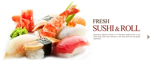 Assorted Sushi Selection Banner PNG image