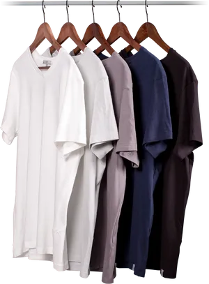 Assorted T Shirtson Hangers PNG image