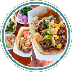 Assorted Tacos Closeup PNG image