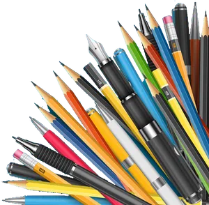 Assorted Writing Instruments PNG image