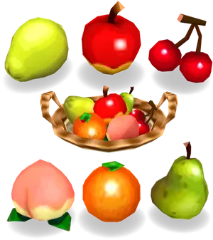 Assorted3 D Fruit Collection PNG image