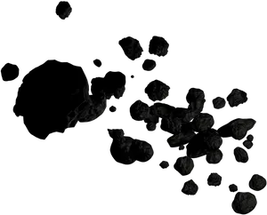 Asteroid Field Silhouette