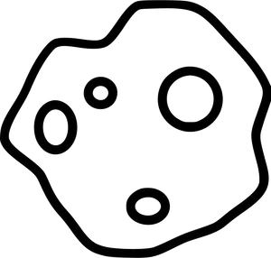 Asteroid Silhouette Graphic