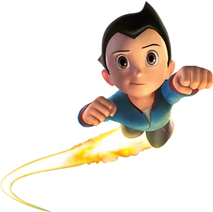 Astro_ Boy_ Flying_ Action PNG image