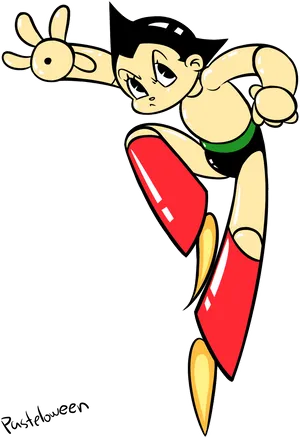 Astro_ Boy_ Flying_ Vector_ Art PNG image