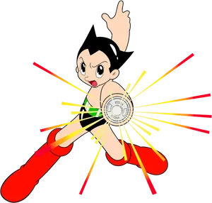 Astro Boy Power Up Illustration PNG image